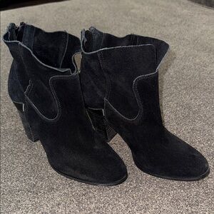 Carlos Santana Black Suede Ankle Boots